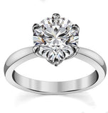 Moissanite Round Cut Hidden Accent Engagement Ring