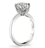 Moissanite Round Cut Hidden Accent Engagement Ring