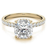 Cushion Cut Hidden Halo Moissanite Bridal Ring Set