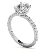 Hidden Halo Oval Cut Moissanite Wedding Ring Set