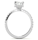 Hidden Halo Oval Cut Moissanite Wedding Ring Set