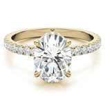 Hidden Halo Oval Cut Moissanite Wedding Ring Set