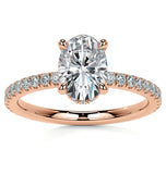 Oval Cut Moissanite Hidden Hal Wedding Ring Set