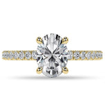 Oval Cut Moissanite Hidden Hal Wedding Ring Set