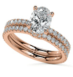 Oval Cut Moissanite Hidden Hal Wedding Ring Set