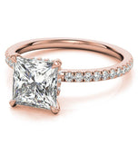 VVS1 Moissanite Princess Cut Hidden Accent Ring Set