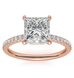 VVS1 Moissanite Princess Cut Hidden Accent Ring Set