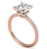 VVS1 Moissanite Princess Cut Hidden Accent Ring Set