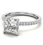 VVS1 Moissanite Princess Cut Hidden Accent Ring Set