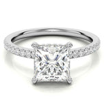 VVS1 Moissanite Princess Cut Hidden Accent Ring Set