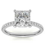 VVS1 Moissanite Princess Cut Hidden Accent Ring Set