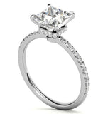 VVS1 Moissanite Princess Cut Hidden Accent Ring Set