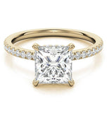 VVS1 Moissanite Princess Cut Hidden Accent Ring Set