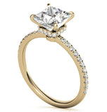 VVS1 Moissanite Princess Cut Hidden Accent Ring Set