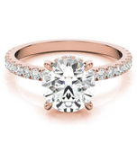 Hidden Halo Round Cut Moissanite Wedding Ring Set