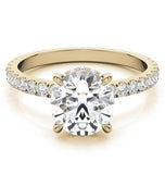 Hidden Halo Round Cut Moissanite Wedding Ring Set