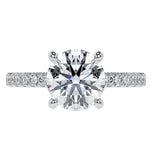 Round Cut Moissanite Hidden Halo Bridal Ring Set