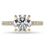 Round Cut Moissanite Hidden Halo Bridal Ring Set