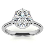 Round Cut Hidden Halo Moissanite Wedding Ring