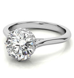 Round Cut Hidden Halo Moissanite Wedding Ring