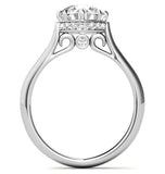 Round Cut Hidden Halo Moissanite Wedding Ring