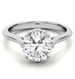 Round Cut Hidden Halo Moissanite Wedding Ring