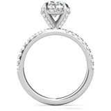 Moissanite Oval Cut Hidden Halo Bridal Ring Set