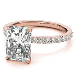 Radiant Cut Moissanite Pave Set Bridal Ring Set