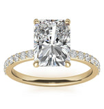 Radiant Cut Moissanite Pave Set Bridal Ring Set