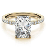 Radiant Cut Moissanite Pave Set Bridal Ring Set