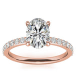 Oval Cut Moissanite Pave Set Bridal Ring Set