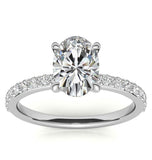 Oval Cut Moissanite Pave Set Bridal Ring Set