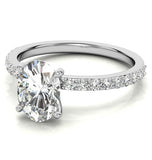 Oval Cut Moissanite Pave Set Bridal Ring Set