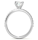 Oval Cut Moissanite Pave Set Bridal Ring Set