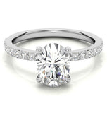 Oval Cut Moissanite Pave Set Bridal Ring Set