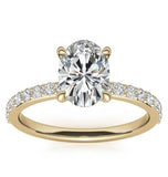 Oval Cut Moissanite Pave Set Bridal Ring Set