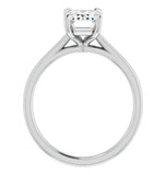 Emerald Cut Moissanite Solitaire Engagement Ring