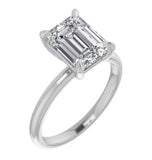 Moissanite Emerald Cut Solitaire Wedding Statement Ring