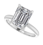 Moissanite Emerald Cut Solitaire Wedding Statement Ring