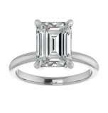 Moissanite Emerald Cut Solitaire Wedding Statement Ring