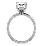 Moissanite Emerald Cut Solitaire Wedding Statement Ring