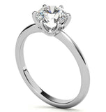 Moissanite Round Brilliant Cut Hidden Accent Wedding Ring