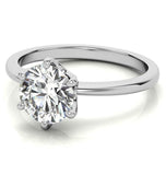 Moissanite Round Brilliant Cut Hidden Accent Wedding Ring