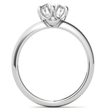 Moissanite Round Brilliant Cut Hidden Accent Wedding Ring