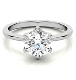 Moissanite Round Brilliant Cut Hidden Accent Wedding Ring