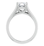 Moissanite VVS1 Asscher Cut Solitaire Ring