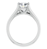 Cushion Cut Split Shank Solitaire Wedding Ring