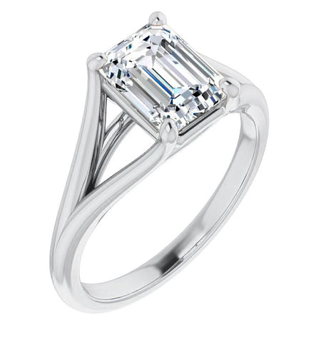 Emerald Cut Solitaire Engagement Ring