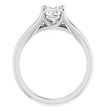 Split Shank Oval Cut Moissanite Diamond Solitaire Ring