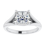 Princess Cut Split Shank Solitaire Engagement Ring